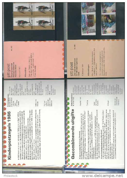 PAYS BAS collection entre 1982 & 1996 ** dans livret des Postes d´origine en 2 volumes cuir pleine peau