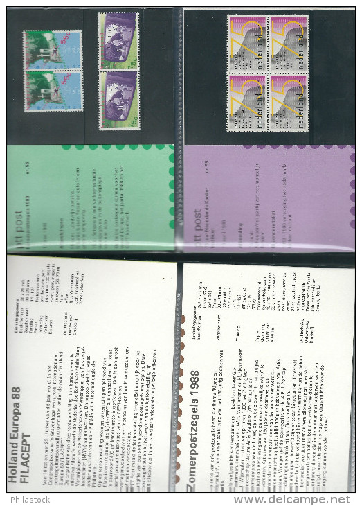 PAYS BAS collection entre 1982 & 1996 ** dans livret des Postes d´origine en 2 volumes cuir pleine peau