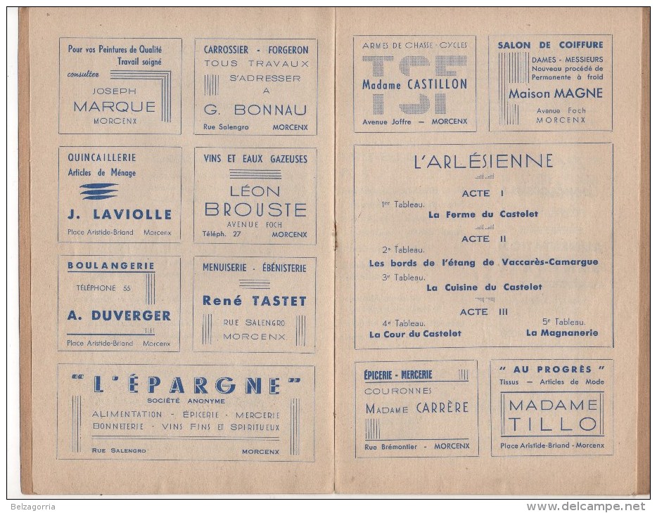 VILLE De MORCENX - PROGRAMME GRANDE FÊTE DU RAIL L' ARLESIENNE - PROGRAMME PUBLICITAIRE,VOIR SCAN, RARE - Morcenx