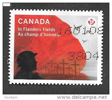 CANADA, 2015, USED, # 2836,    IN FLANDERS FIELDS,  POPPY  USED - Timbres Seuls