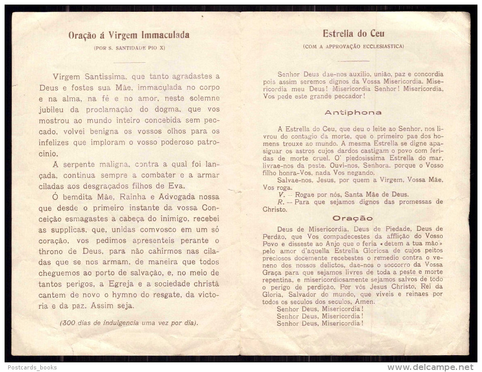 Immaculada Conceição Venera Em POYARES Da REGOA (Poiares Da Regua - Vila Real). Folheto Publicidade 1918 - Vila Real