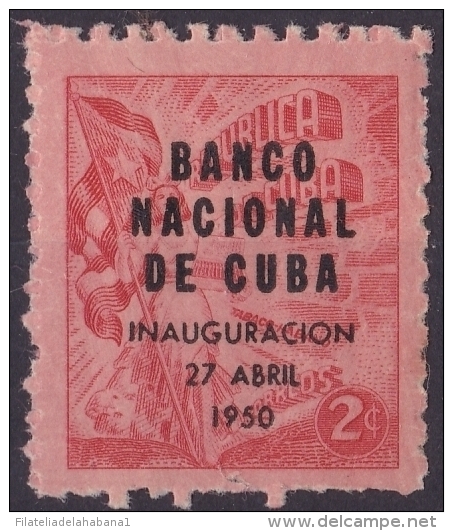 1950-142 CUBA. REPUBLICA. 1950. Ed.435. PROPAGANDA DEL TABACO. HABILITADO BANCO NACIONAL. MNH. - Neufs