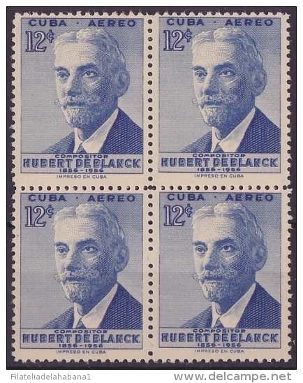 1956-179 CUBA. REPUBLICA. 1956. Ed.663. HUBERT DE BLANCK. MUSICA MUSIC BLOCK 4. MNH. - Ongebruikt