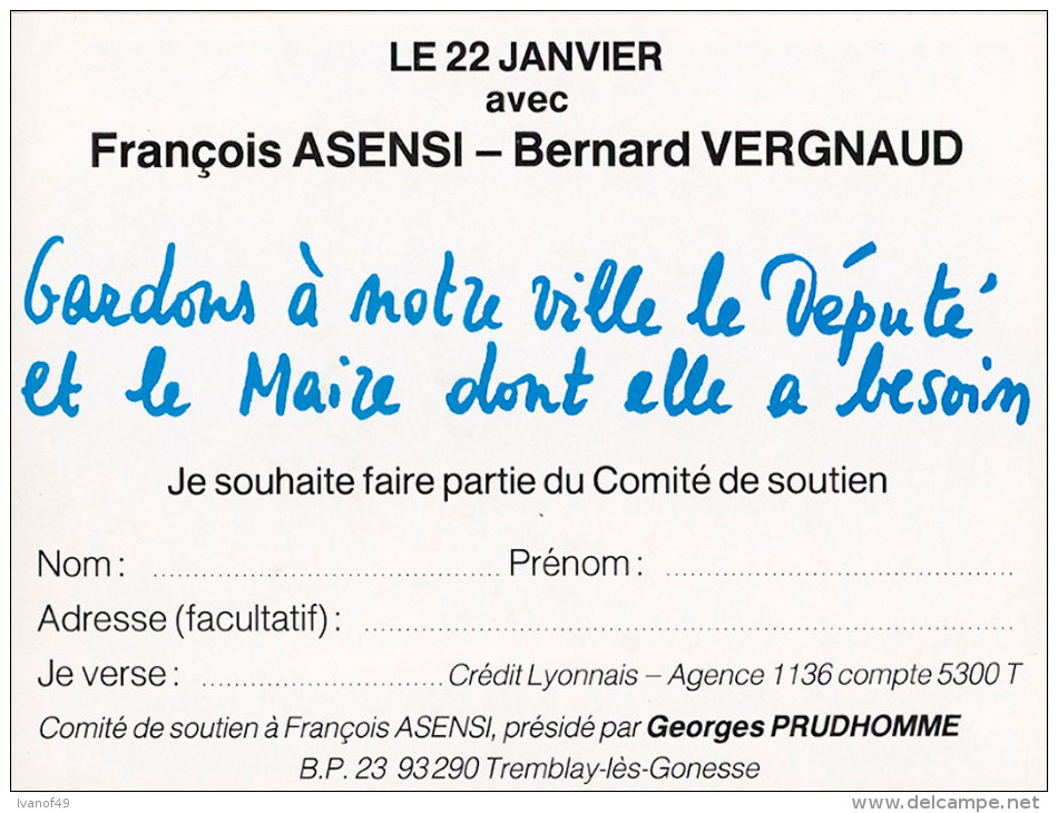 FRANCOIS ASENSI - Ensemble, Continuons ! François Asensi, Bernard Vergnaud - Personnages