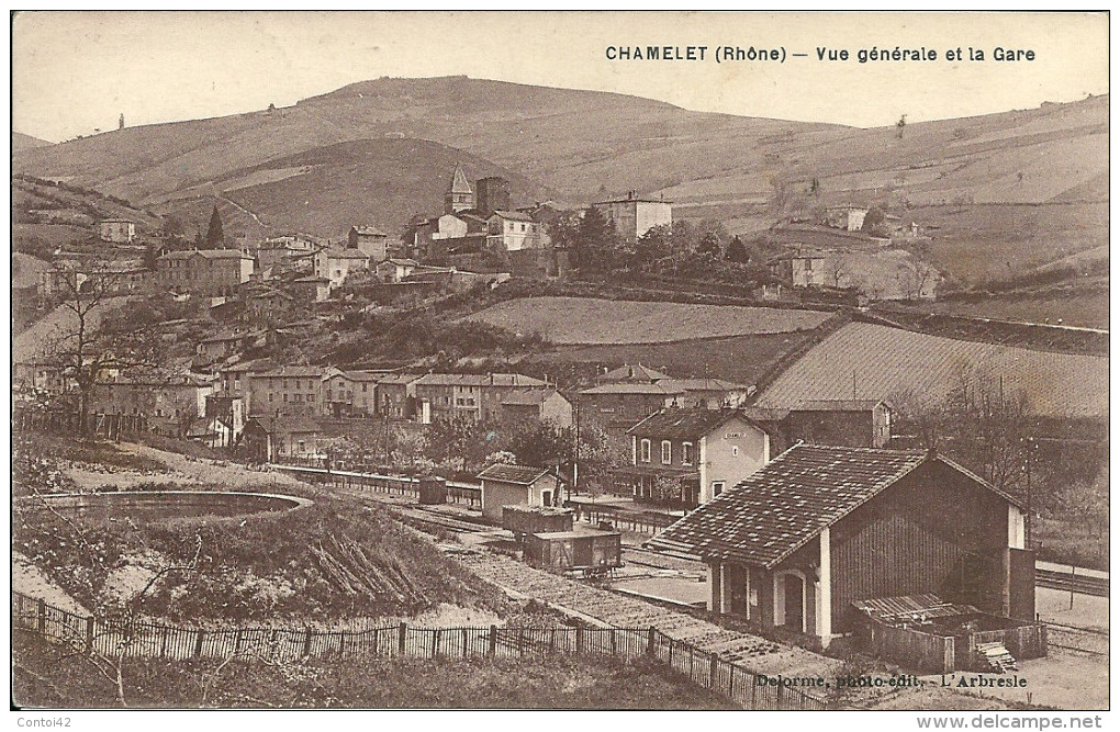 69 LYON RHONE  CHAMELET GARE TRAIN CHEMIN DE FER LIGNE L'ARBRESLE - Autres & Non Classés