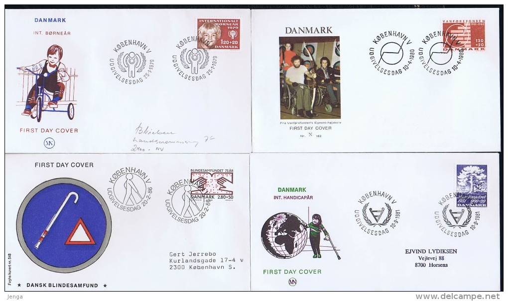 Denmark; 1979 - 1986;  4 FDC With Charity Issues - FDC