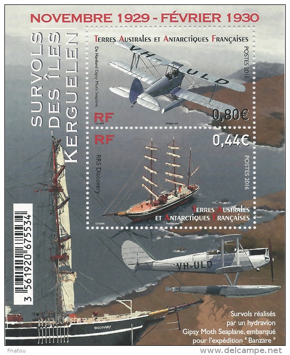 French Antarctic (FSAT), Overflights Of The Kerguelen Islands, 2016, MNH VF - Unused Stamps