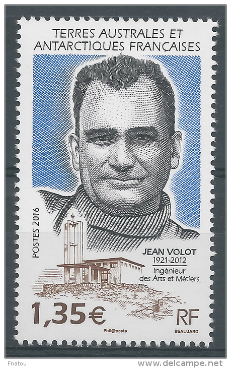 French Antarctic (FSAT), Jean Volot, French Explorer, 2016, MNH VF - Unused Stamps