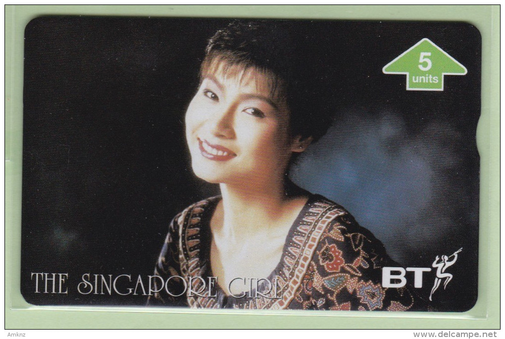 UK - BT General - 1996 Singapore Airlines III - 5u Singapore Girl - BTG662 - Mint - BT Edición Temática Aviación Civil