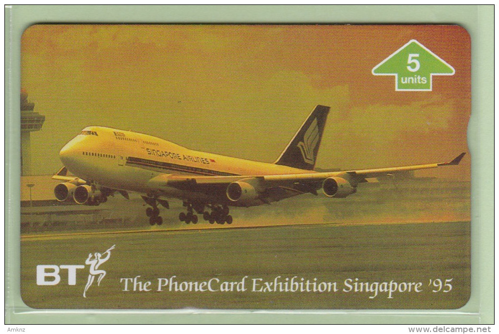 UK - BT General - 1995 Singapore Airlines - 5u Boeing B747-400 - BTG563 - Mint - Bt Thematische Uitgaven Van Burgerlijke Vliegtuigen