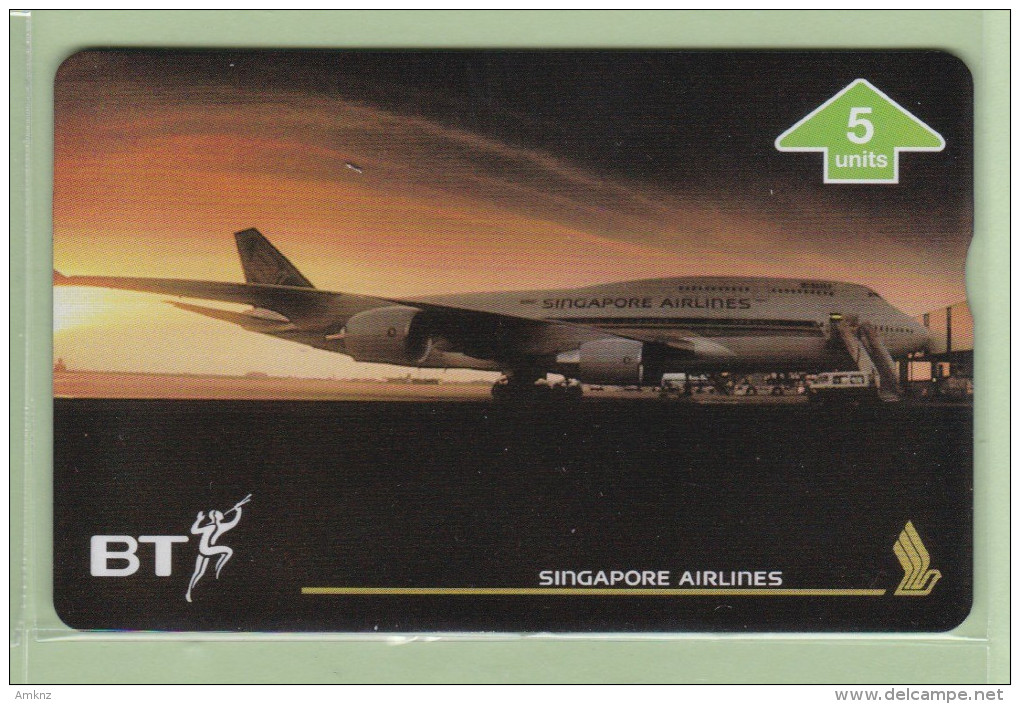 UK - BT General - 1996 Singapore Airlines II - 5u Changi Airport - BTG661 - Mint - BT Emissions Thématiques Avions Civils