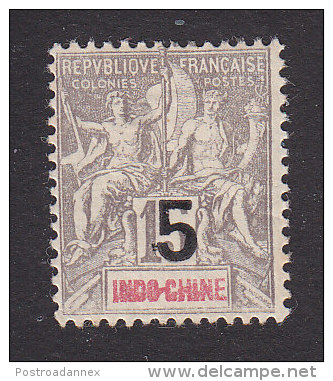 Indo China , Scott #22, Mint Hinged, Navigation And Commerce Surcharged, Issued 1903 - Neufs