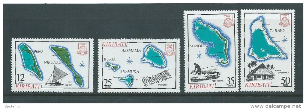 Kiribati 1983 Island Maps Series II Set 4 MNH - Kiribati (1979-...)