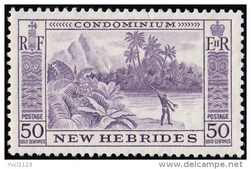 NEW HEBRIDES, British - Scott #89 Tropical River / Mint LH Stamp - Unused Stamps