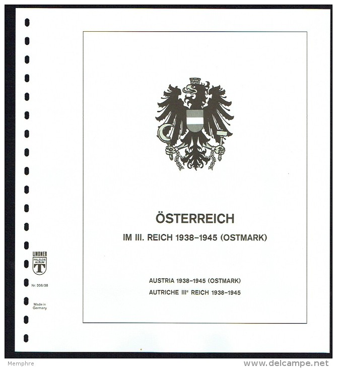 LINDNER-T Hingeless Sheets Austria In The Third Reich 1938-45 New In Original Packaging - Shipped From Canada - Vordruckblätter