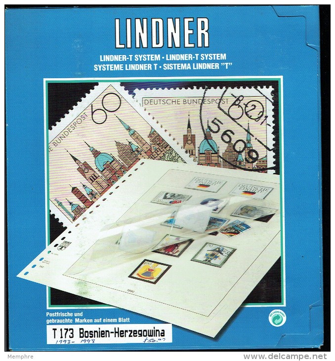 LINDNER-T Hingeless Sheets Bosnia-Herzegovina 1993-8 New In Original Packaging - Shipped From Canada - Fogli Prestampati