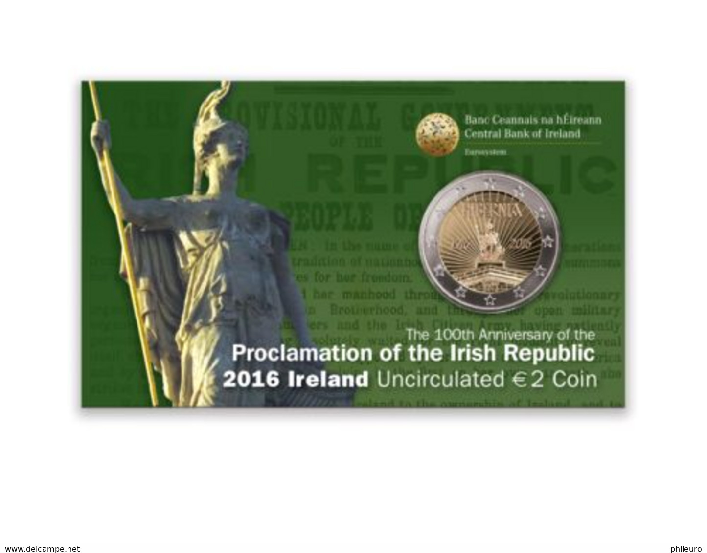 Irlande 2016 : 2€ Commémorative (en Coincard) - Ireland