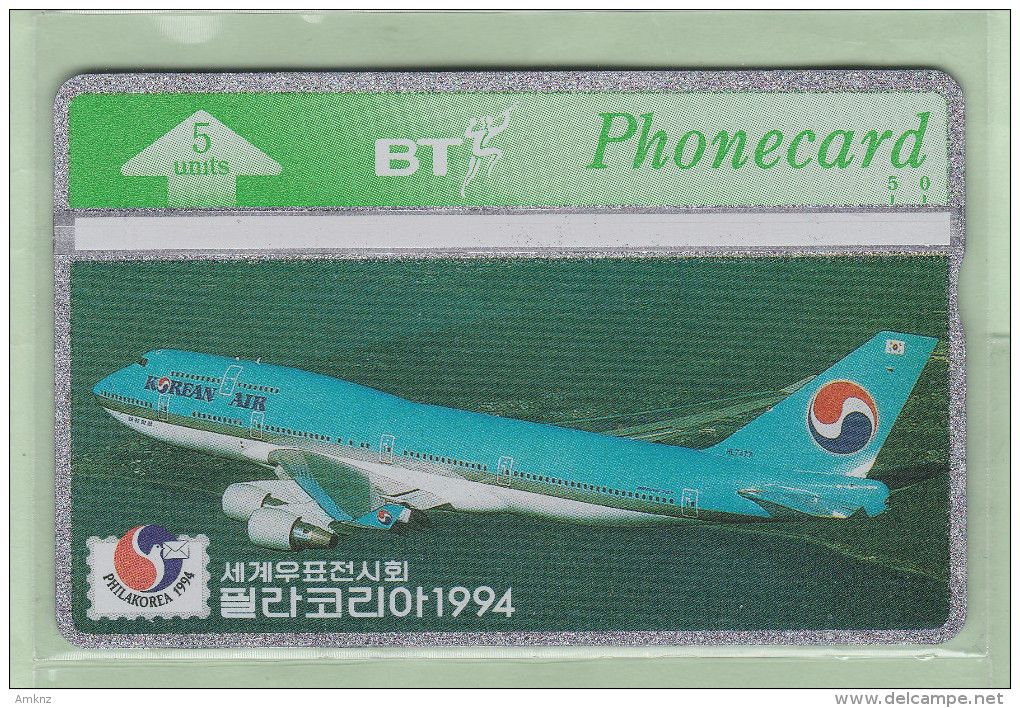 UK - BT General - 1994 Korean Air - 5u Boeing 747 - BTG348 - Mint - Bt Thematische Uitgaven Van Burgerlijke Vliegtuigen