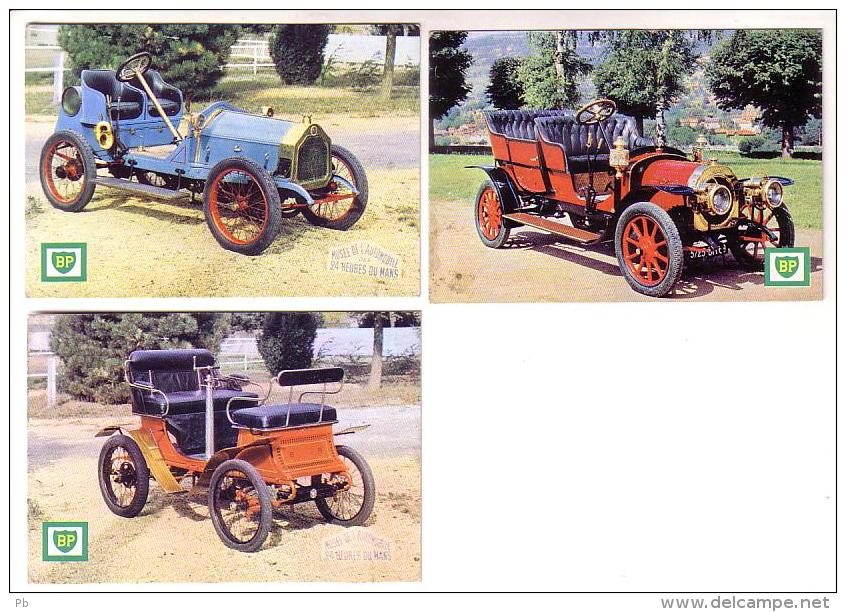 3 Images Voitures Anciennes BP Musée De L´auto Du Mans Ou De Rochetaillée Sur Saône - Voitures