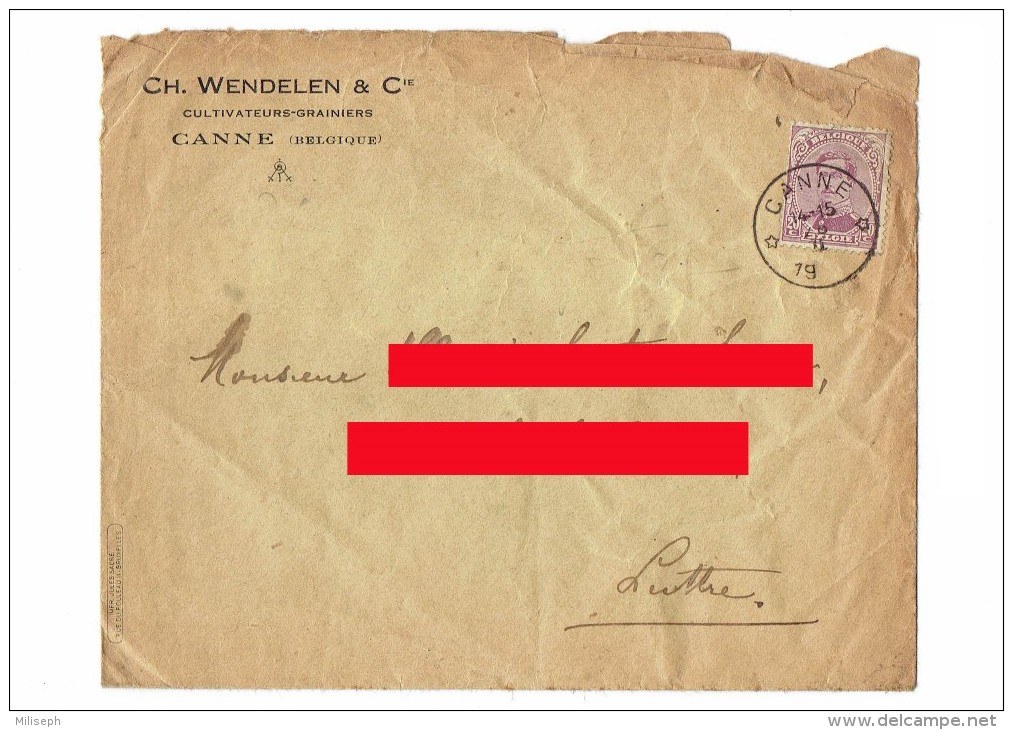 Enveloppe De La Société CH. WENDELEN & Cie - Cultivateurs-Grainiers à CANNE ( Actuellement KANNE ) Cachet Luttre  (4115) - 1915-1920 Albert I