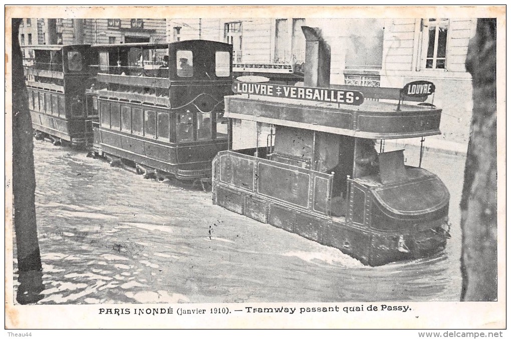 ¤¤  -  PARIS Inondé (Janvier 1910)  -  Tramway Passant Quai De Passy  -   ¤¤ - Arrondissement: 16