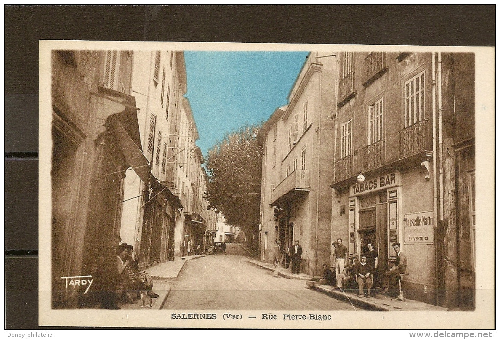 83/ Salernes - Rue Pierre Blanc - Belle Devanture De Tabac Carte écrite En 1950 - Salernes