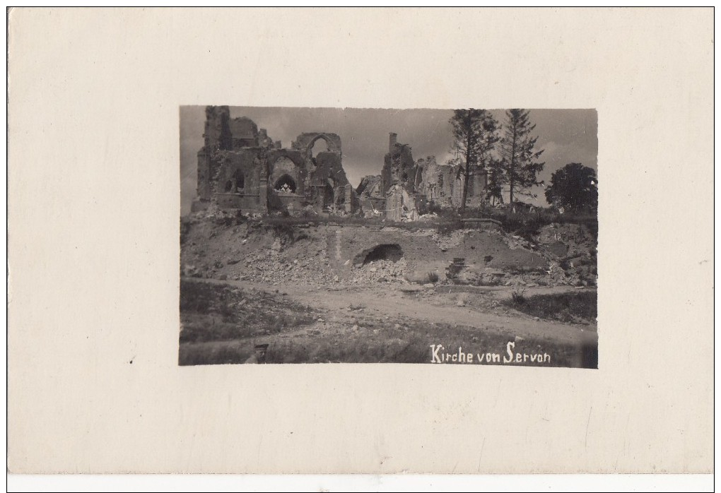 SERVON MELZICOURT  L'EGLISE EN RUINES   CARTE PHOTO ALLEMANDE - Autres & Non Classés