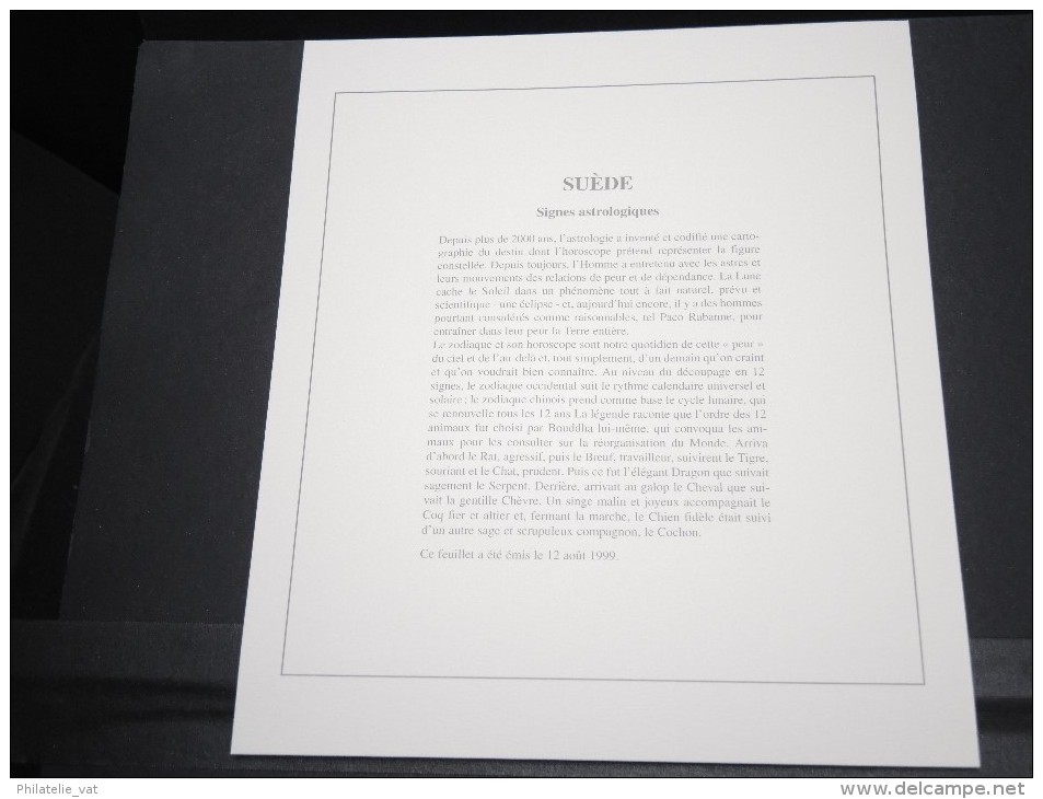 SUEDE -  Bloc Luxe Avec Texte Explicatif - Belle Qualité - À Voir -  N° 11694 - Blocks & Sheetlets
