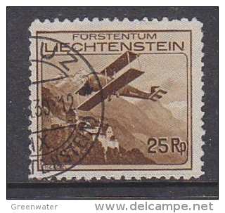 Liechtenstein 1935 Airmail 25Rp Used  Ca "Vaduz 35" (27575A) - Poste Aérienne