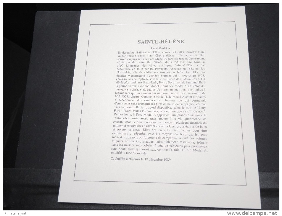 SAINTE HELENE -  Bloc Luxe Avec Texte Explicatif - Belle Qualité - À Voir -  N° 11700 - Saint Helena Island