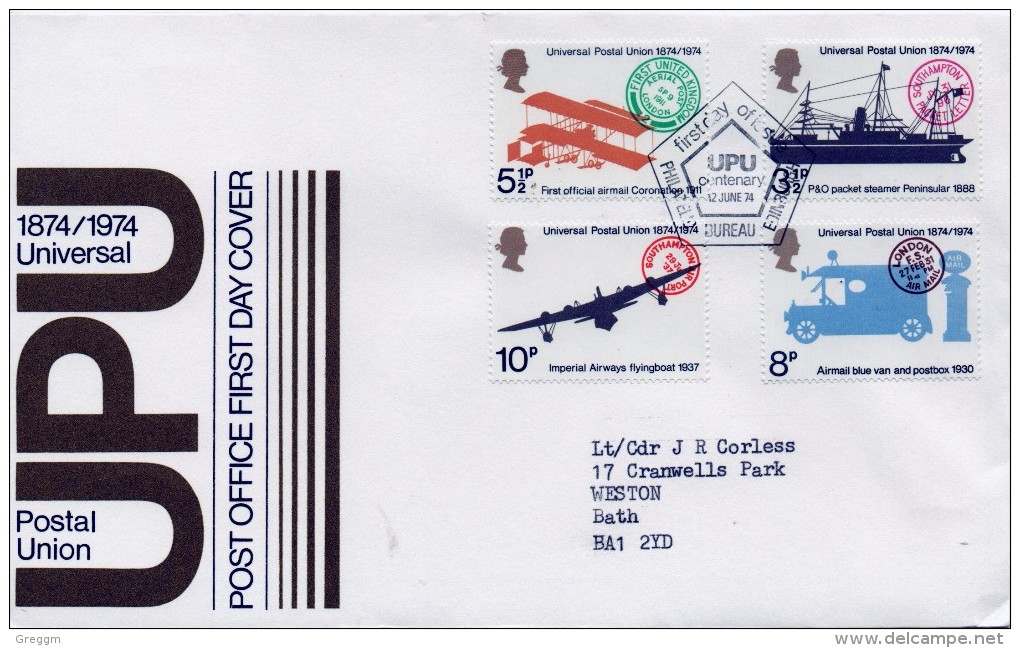 GB First Day Cover To Celebrate 100th Anniversary Of The Universal Postal Union Of 1974. - 1971-1980 Decimal Issues