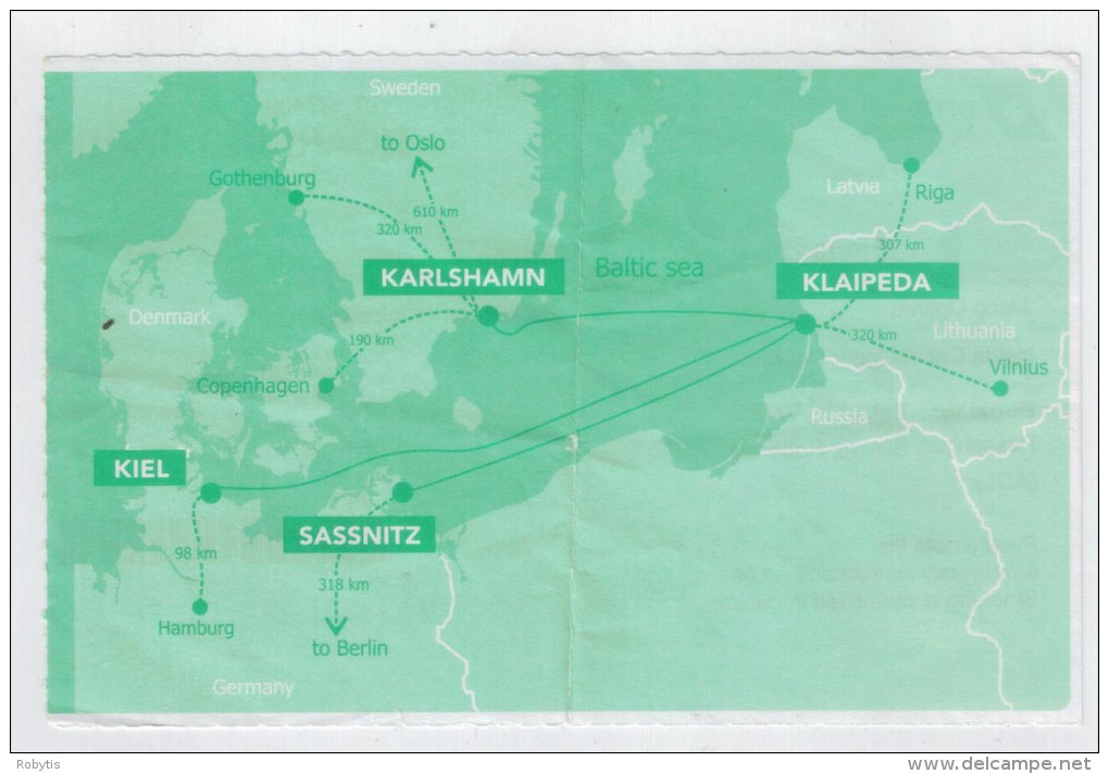 Boarding Card  Karlshamn-Klaipeda - Other & Unclassified