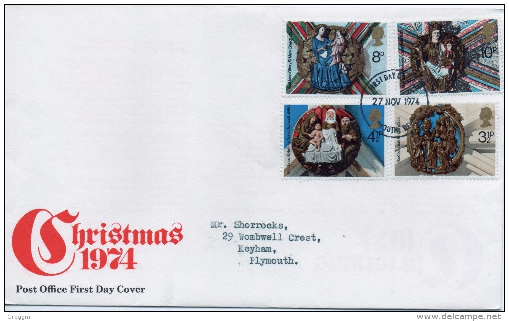 GB First Day Cover To Celebrate Christmas Of 1974 - 1971-1980 Decimal Issues