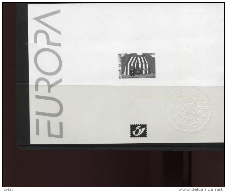 Belgie 2002 Europa CEPT 3071 CIRCUS  Zwart-wit Velletje OCB15€ - B&W Sheetlets, Courtesu Of The Post  [ZN & GC]