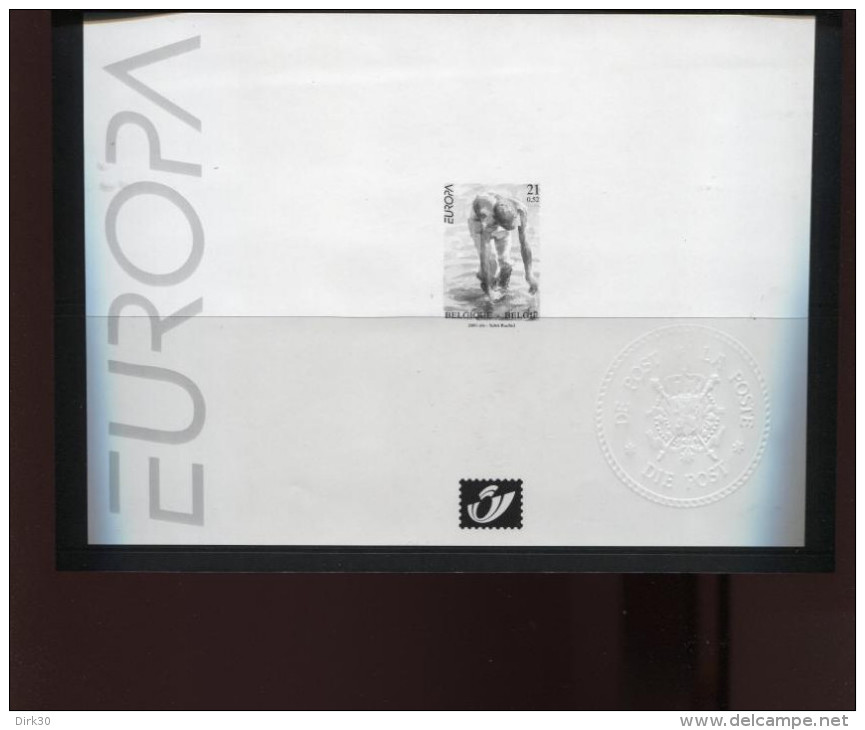 Belgie 2001 Europa CEPT 2989 WATER  Zwart-wit Velletje OCB15€ - B&W Sheetlets, Courtesu Of The Post  [ZN & GC]