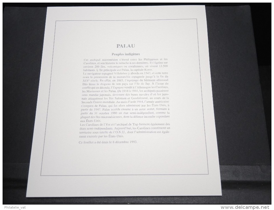 PALAU -  Bloc Luxe Avec Texte Explicatif - Belle Qualité - À Voir -  N° 11740 - Palau