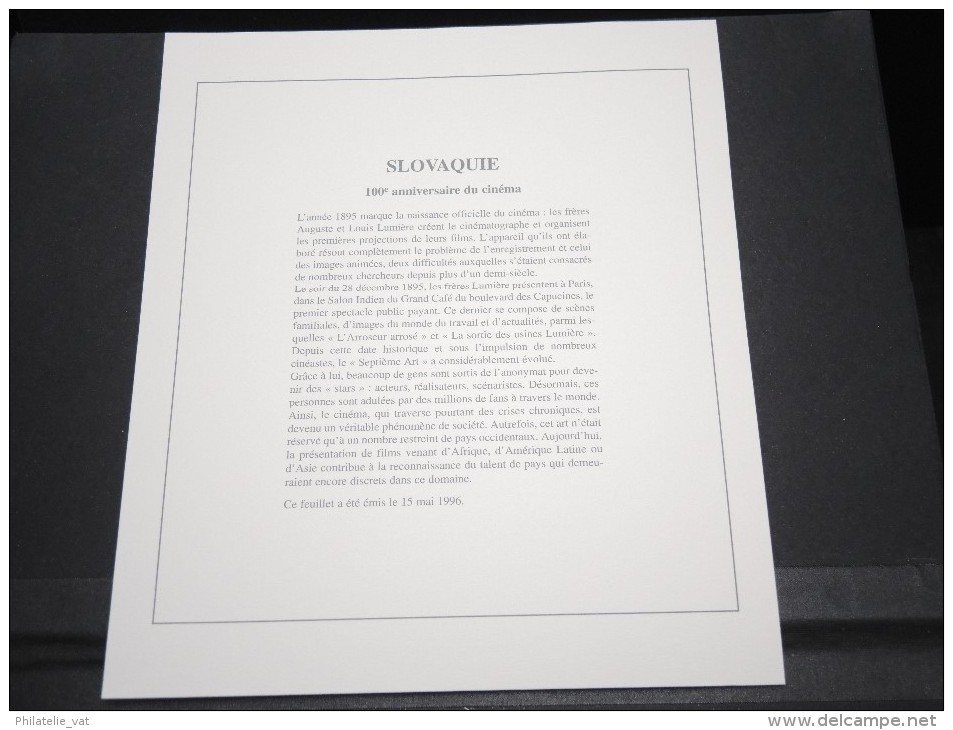 SLOVAQUIE -  Bloc Luxe Avec Texte Explicatif - Belle Qualité - À Voir -  N° 11749 - Blocchi & Foglietti