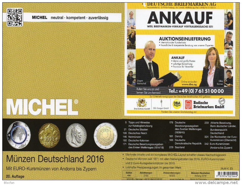 MICHEL Münzkatalog Deutschland 2016 Neu 27€ Mit DR Ab 1871 III.Reich BRD DDR Numismatik Coin Catalogue 978-3-95402-144-4 - Livres & Logiciels