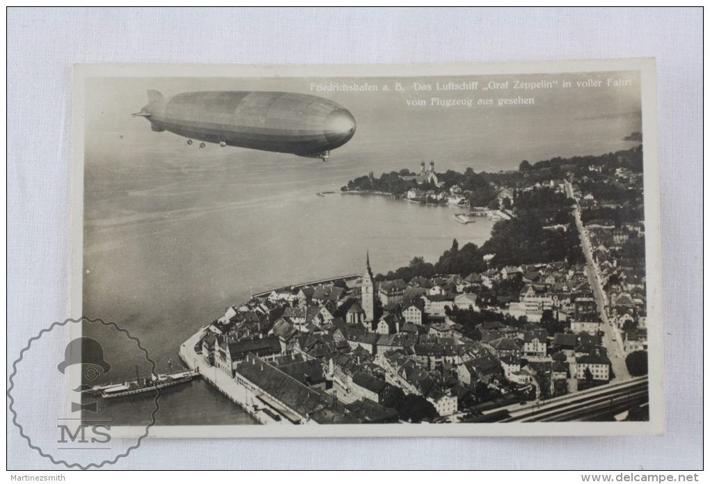 Old 1934 Postcard Graf Zeppelin Airship - Friedrichshafen Das Luftschiff "Graf Zeppelin" In Voller Fahrt Vom Flugzeug - Dirigibili