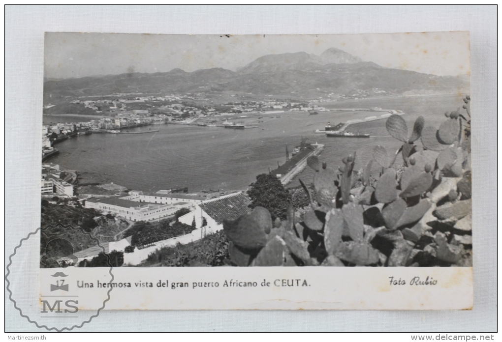 Old Real Photo Postcard Ceuta - View Of The Harbour - Ceuta