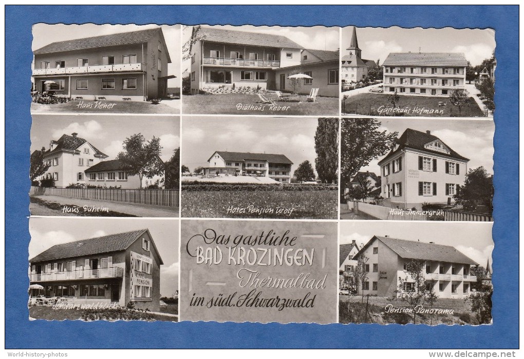 CPSM - BAD KROZINGEN - Das Gastliche Thermalbad - Diäthaus Reber Gästehaus Hofmann Haus Daheim Pension Wolf ... - Bad Krozingen