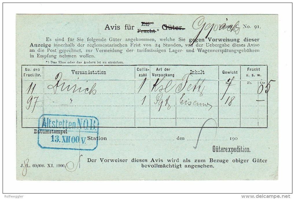 Heimat ZH ALTSETTEN 13.12.1900 (Zürich) Mit 5Rp UPU Schweiz. Nordostbahn  Postkarte - Lettres & Documents