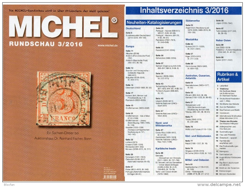 MICHEL Briefmarken Rundschau 3/2016 Neu 6€ New Stamps Of The World Catalogue/ Magacine Of Germany ISBN 978-3-95402-600-5 - Ohne Zuordnung