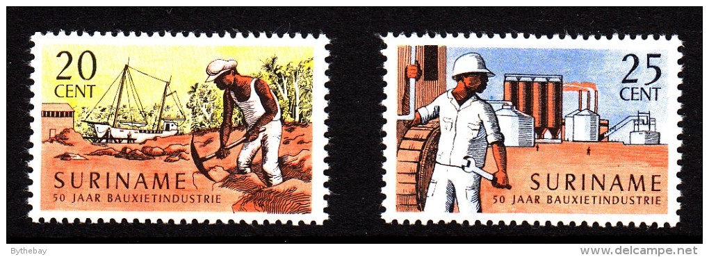 Surinam MNH Scott #341-#342 Set Of 2 Bauxite Industry, 50th Anniversary - Surinam