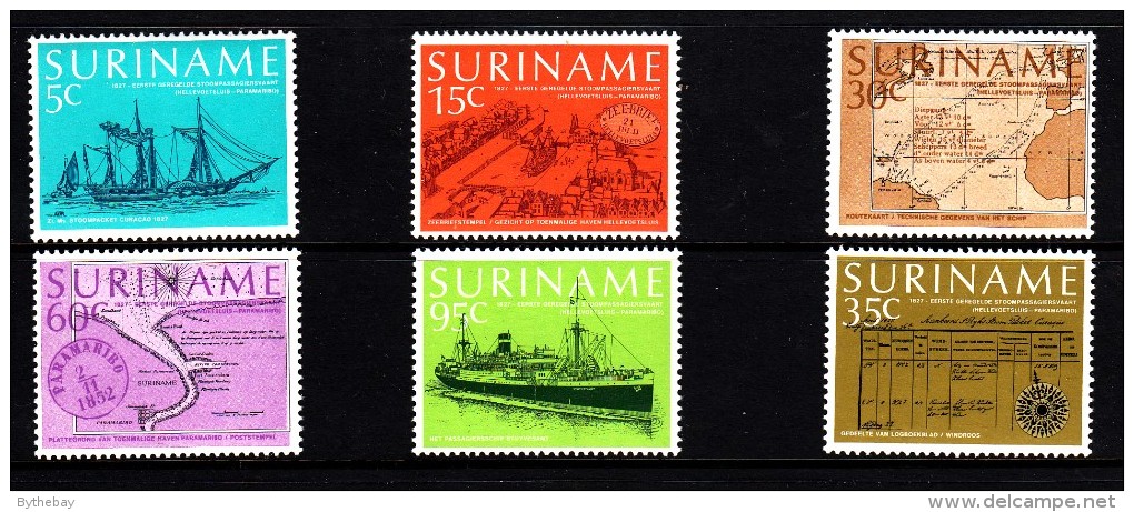 Surinam MNH Scott #478-#483 Set Of 6 150th Anniversary Regular Steamer Mail Connection With Netherlands - Surinam