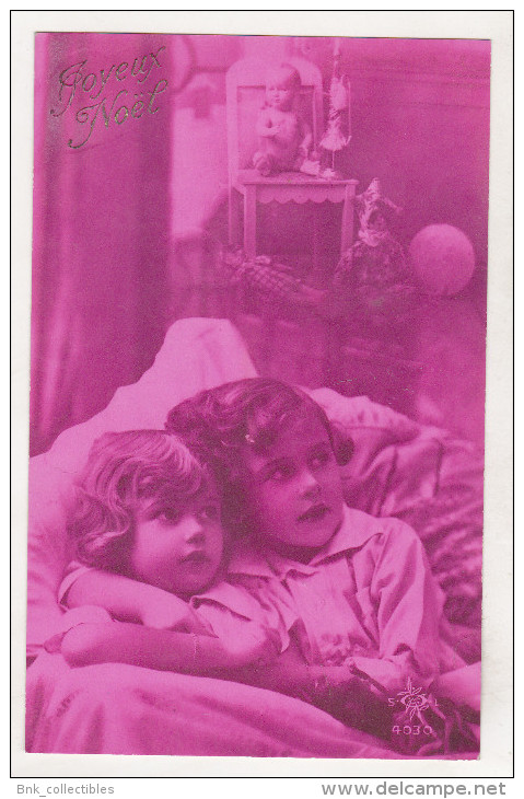 France Old Uncirculated Postcard - Child - Joyeux Noel - Portraits