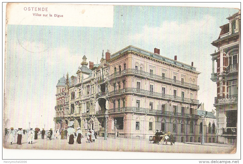 Belgique - Oostende - Ostende Villas Sur La Digue 1908 - Oostende