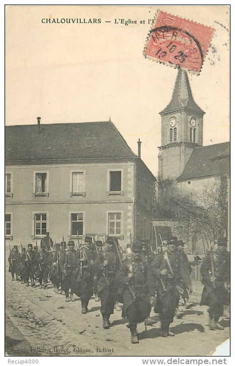 70 CHALONVILLARS L'église Défilé Militaire   2 Scans - Other & Unclassified