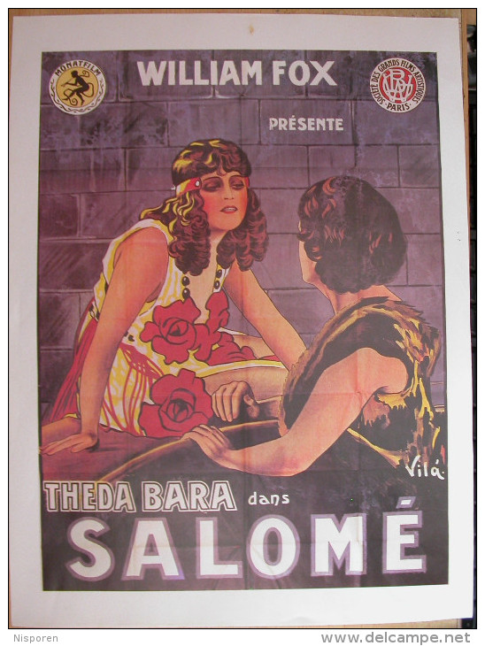 Affiche Cinéma Format 21cmx30cm - Salomé - J. Gordon Edwards - Avec Theda Bara, G. Raymond Nye, Albert Rascae - Manifesti