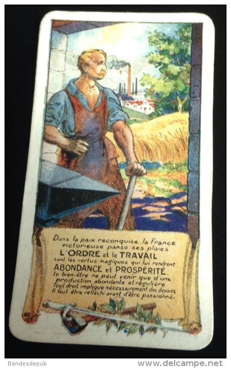 Mini Calendrier Patriotique Ordre Travail Prospérité De La France Ouvrier 1920 Dewambez Devambez - Kleinformat : 1901-20